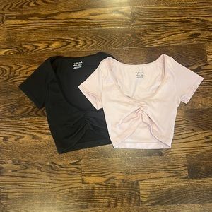urban outfitters seamless ruched crop top